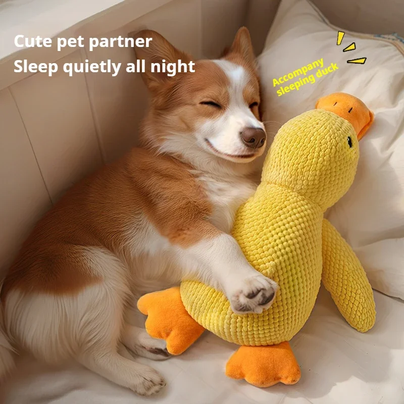 Juguete Calmante Para Perros - Pato De Felpa Con Sonido Quack Quack, Antiestrés Y Anti Mordeduras