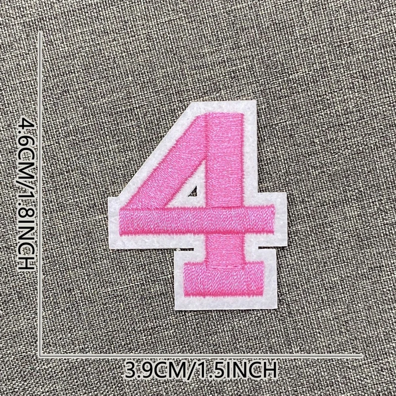 Aufnäher zum Aufbügeln, rosa Aufnäher, Thermocollant-Stich für Kleidung, Pufferjacke, Reparaturen, Designer-Alphabet, Ziffer, zum Aufnähen, bestickt – Detail 14