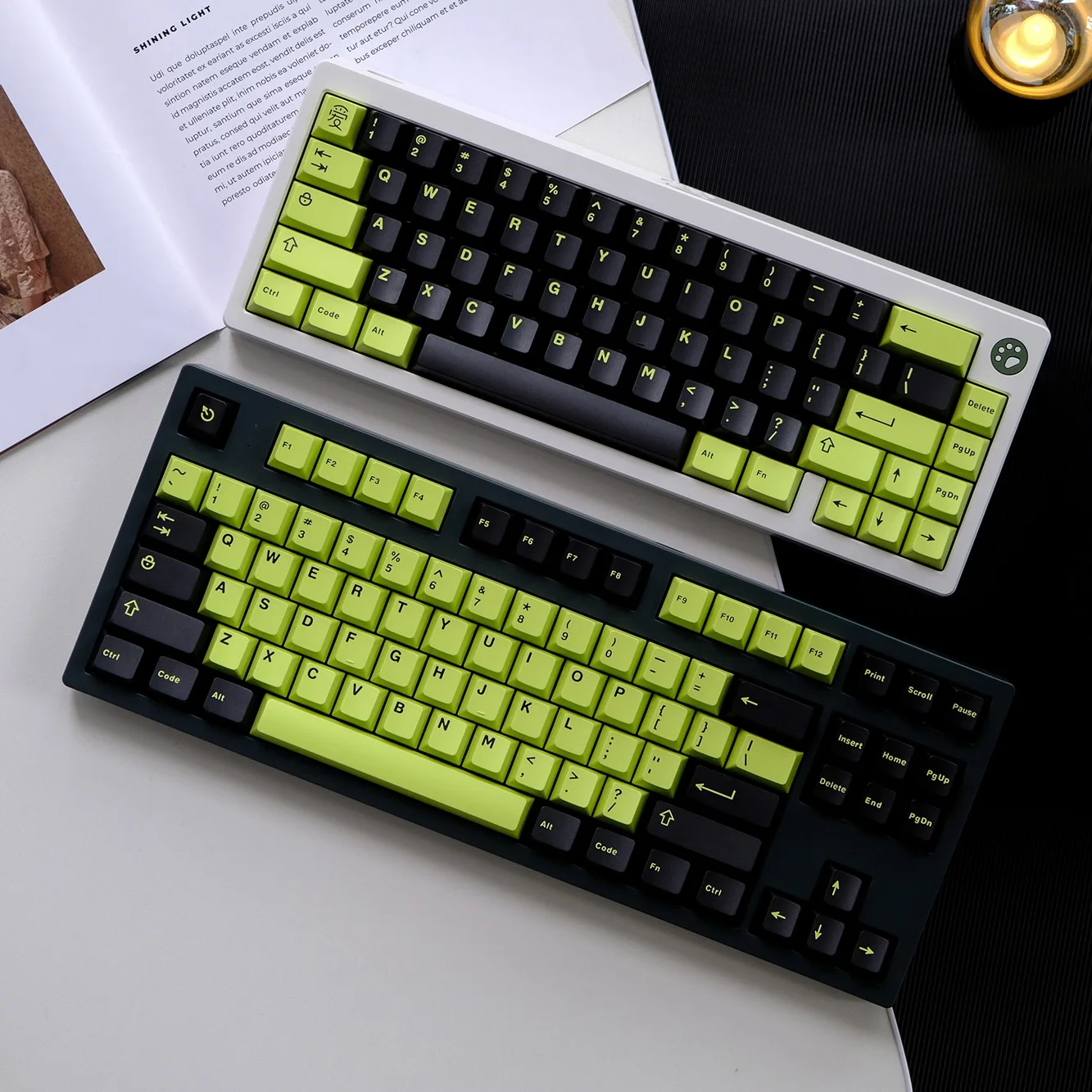 253 Keys Toxic Double Shot ABS Keycaps Cherry Profile Keyboard Keycap Set for Gateron MX Switches Mechanical Gaming Keyboard