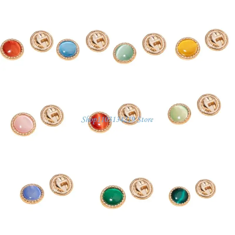 N5KC 10Pcs High Glossy Alloy Buttons Clothing Buttons For Costume Jackets Dress Craft