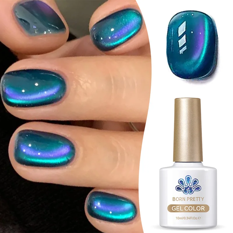 BORN PRETTY 10ml ブルーガラスキャットマグネティックジェルネイルポリッシュグリッター秋冬セミパーマネントソークオフUV LEDニス用品