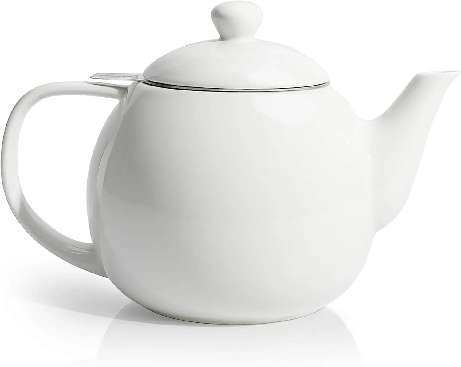

27 oz Porcelain Teapot with Removable Stainless Steel Infuser for Loose Tea - White