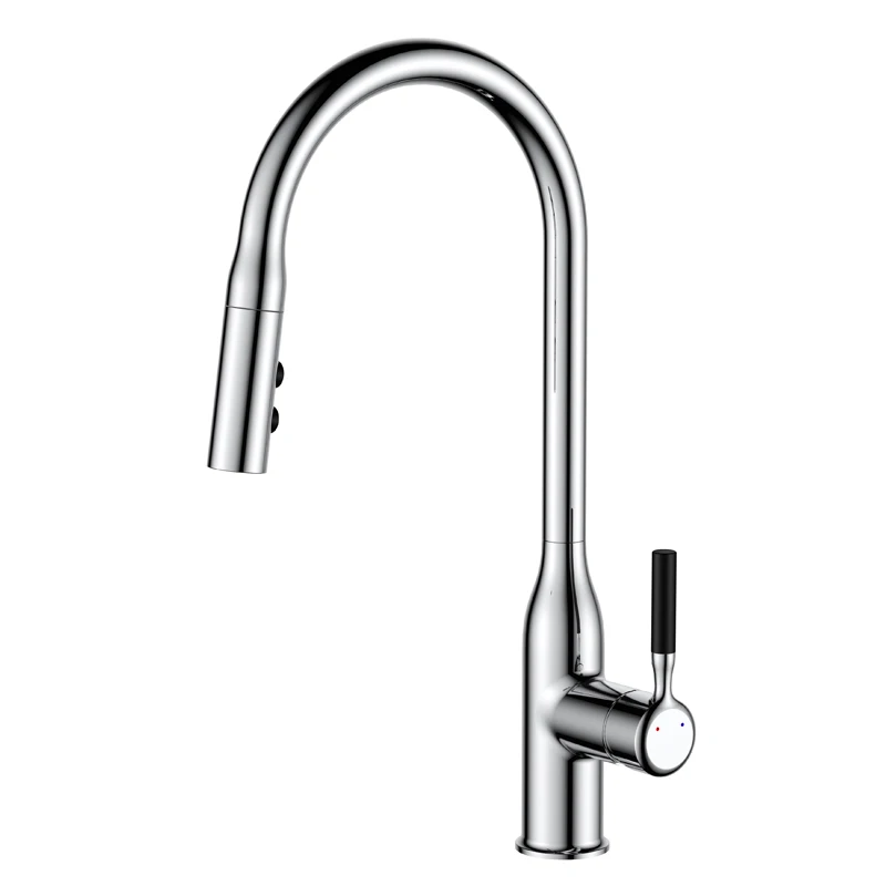 

Stainless steel elbow kitchen hot and cold mixer faucet Kitchen sink Double function shower head zinc body handle.