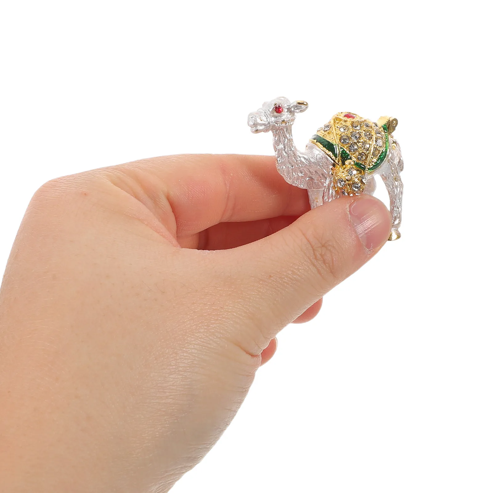 Rhinestone Camel Jewelry Box Decorative Trinket Organizer Portable Earring Ring Storage Holder for Women Travel Jewelry Case