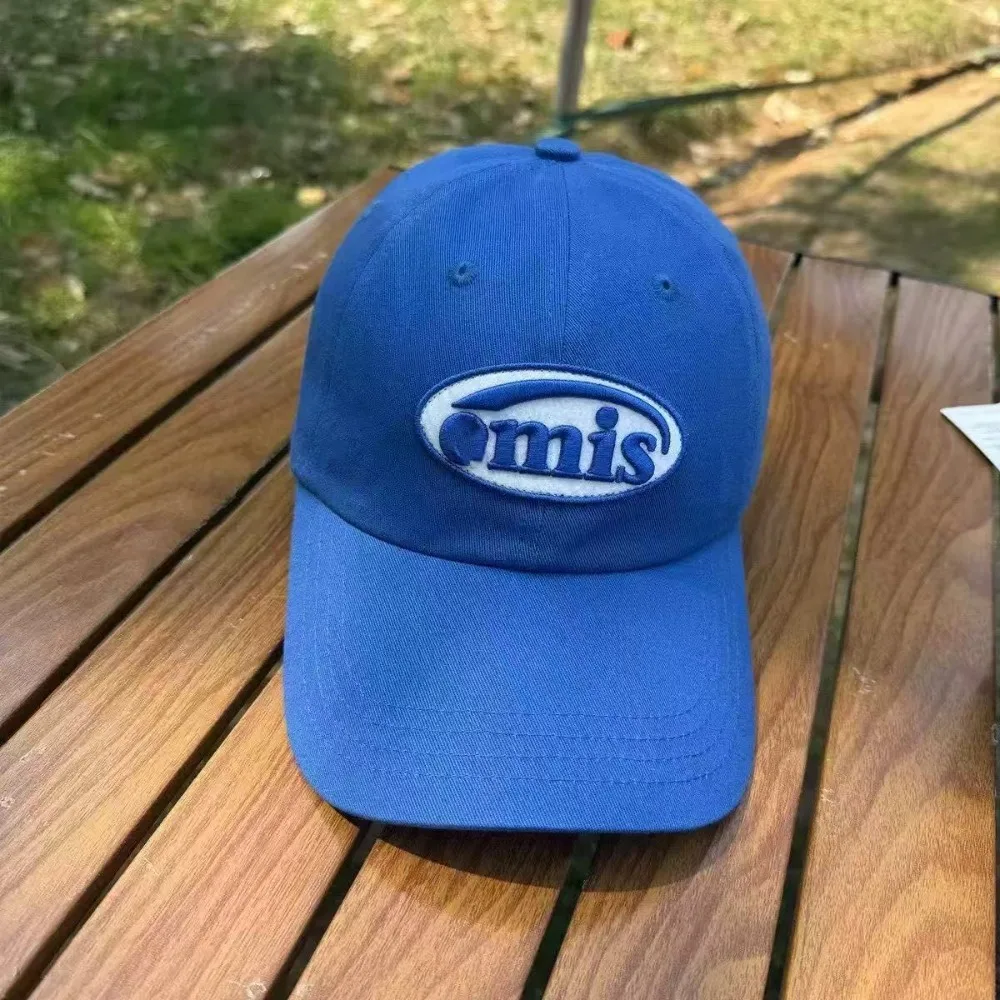 emis Baseball Caps Women Men Korean INS Fashion Embroidered Logo Cotton Hat Adjustable Large Curved Brim Casual Streetwear