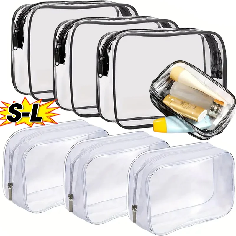 Transparent PVC Storage Bags Travel Organizer Clear Makeup Bag Beautician Cosmetic Bag Beauty Case Toiletry Bag Wash Bags