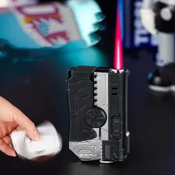 Personalized Fingertip Decompression Gyroscope Foldable Gas Lighter Trend Men's Torch Lighter Cigarette Accessories Small Gift