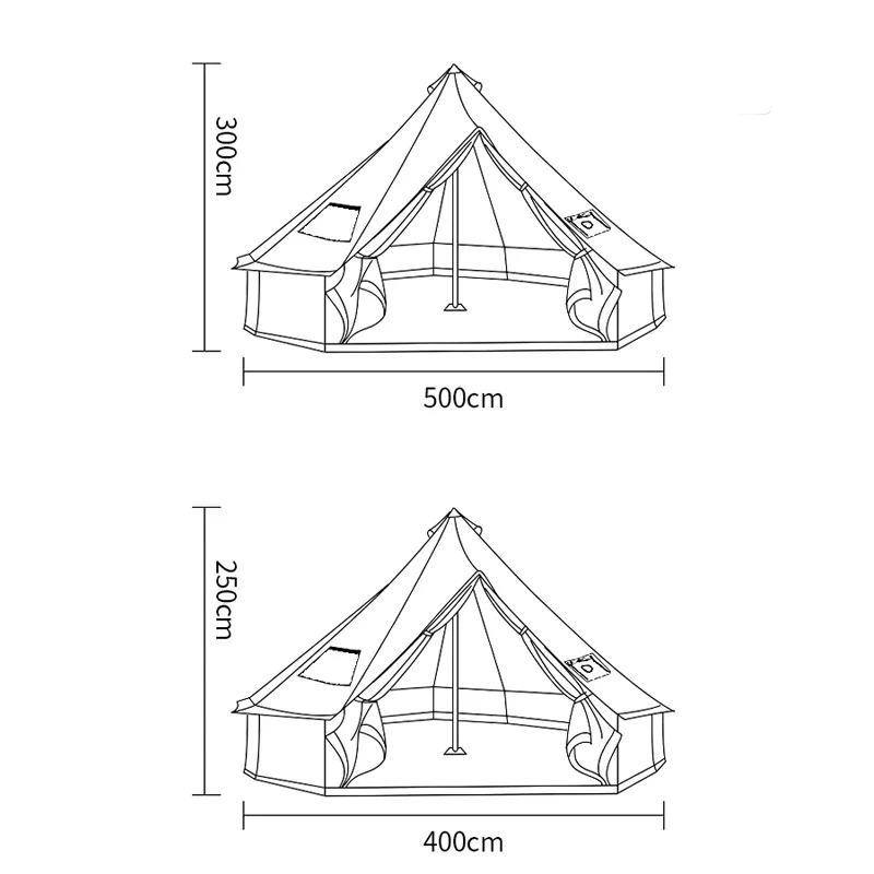 6-10Persons Glaming Luxury Mongolia Yurt Family Travel Hiking Antistorm Outdoor Camping Castle Tent Silver Coated UV Function