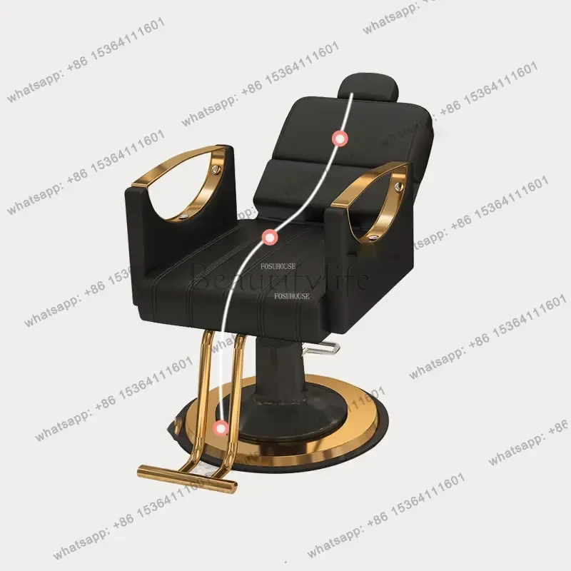 

Luxury Golden Barber Chairs Modern Professional Beauty Salon Chairs Simple Salon Furniture Lift Swivel Hairdressing Chair B