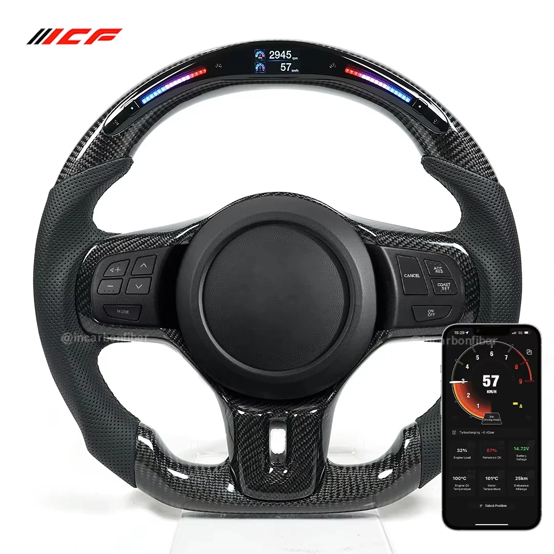 

For Mitsubishi Lancer Evolution EVO EX X 10 Real Carbon Fiber Steering Wheel Customized Leather 2007-2017