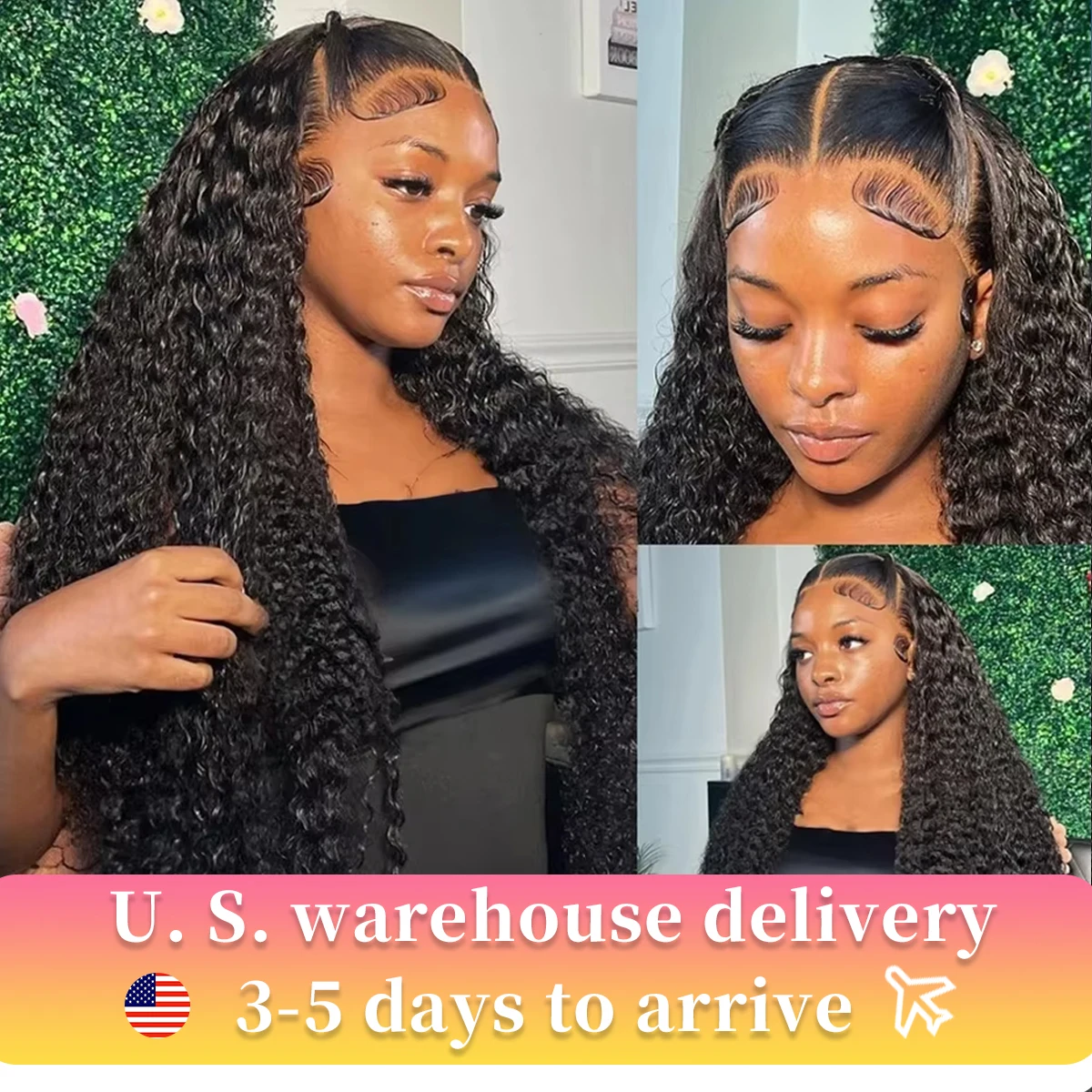 250 Density HD 13X6 Transparent Deep Water Wave Curly Human Hair Lace Frontal Wig 30 34 Inch 13X4 Lace Front Human Hair Wigs