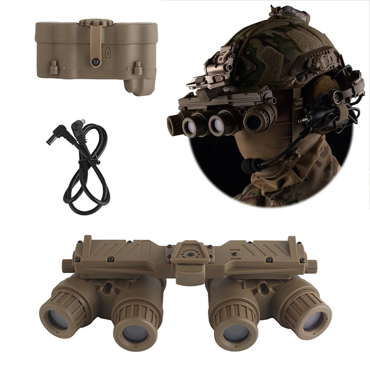 Four-eye Night Vision Device Simulation Model, Airsoft Tactical Helmet Accessories, Outdoor Sports Film And Television Props