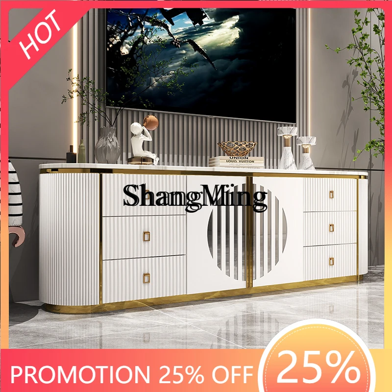 

CL modern living room rock slab TV cabinet background wall cabinet small apartment bedroom floor cabinet