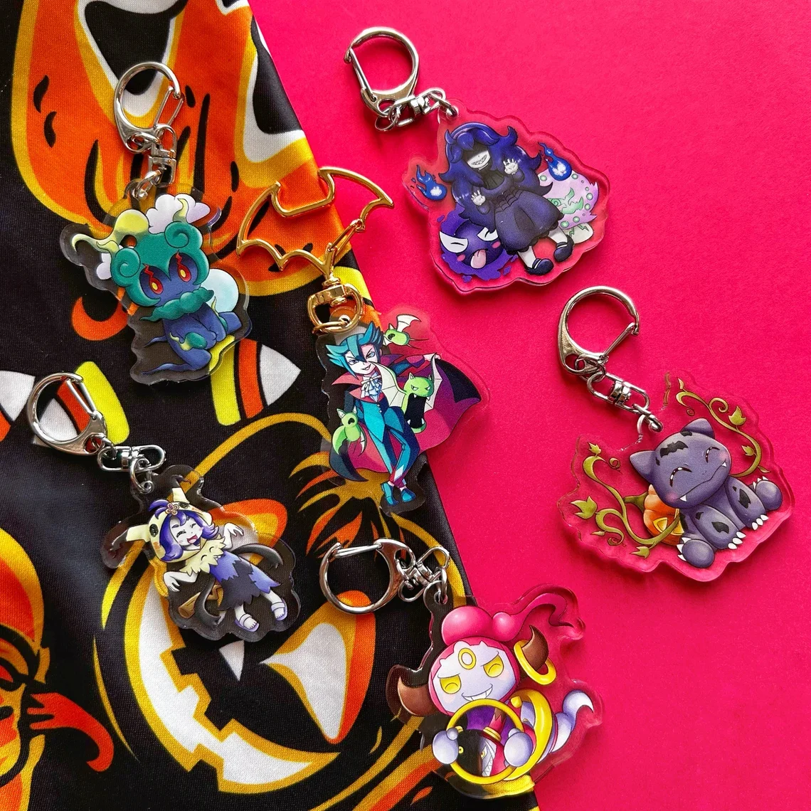 Halloween 2-inch double-sided acrylic keychain, bag accessories, backpack pendants, gifts for friends, Halloween gifts