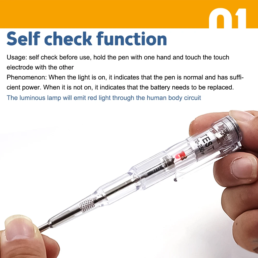 Penna tester di tensione intelligente 70-250V Rilevatore di potenza digitale a induzione senza contatto Matita Sonda per cacciavite elettrico impermeabile