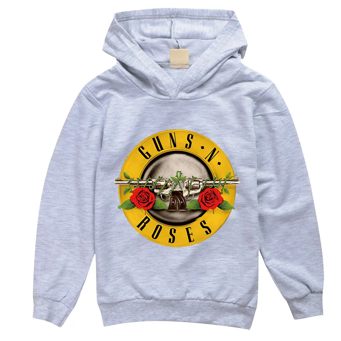 Spring 2-13Y Children Thin Hooded T-Shirt Guns N' Roses Print T Shirt For Girl Boys Casual Clothing Kids Baby Cool Tees Tops