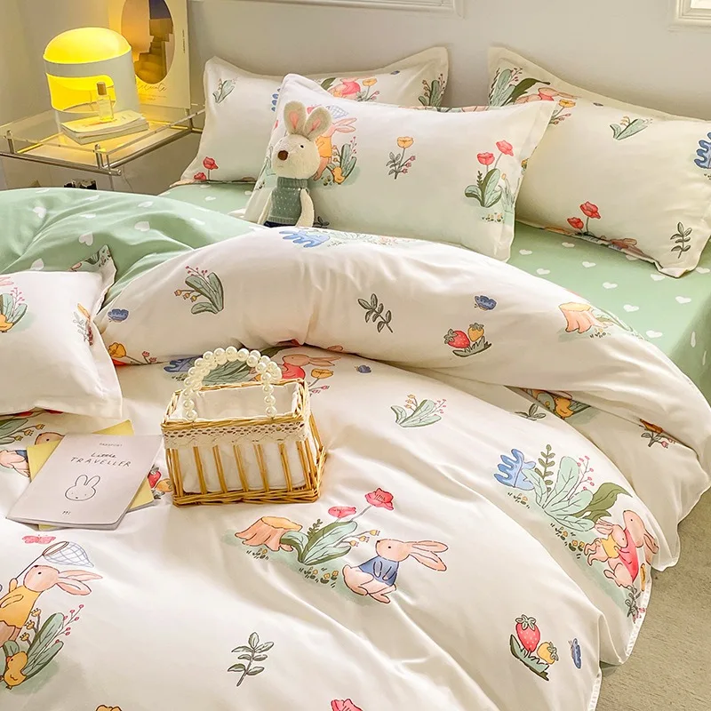3/4PCS/Set Warm Duvet Covers Suitable for Various in Autumn Winter Spring Soft Bedding Covers Suitable for All Seasons Bed Sack