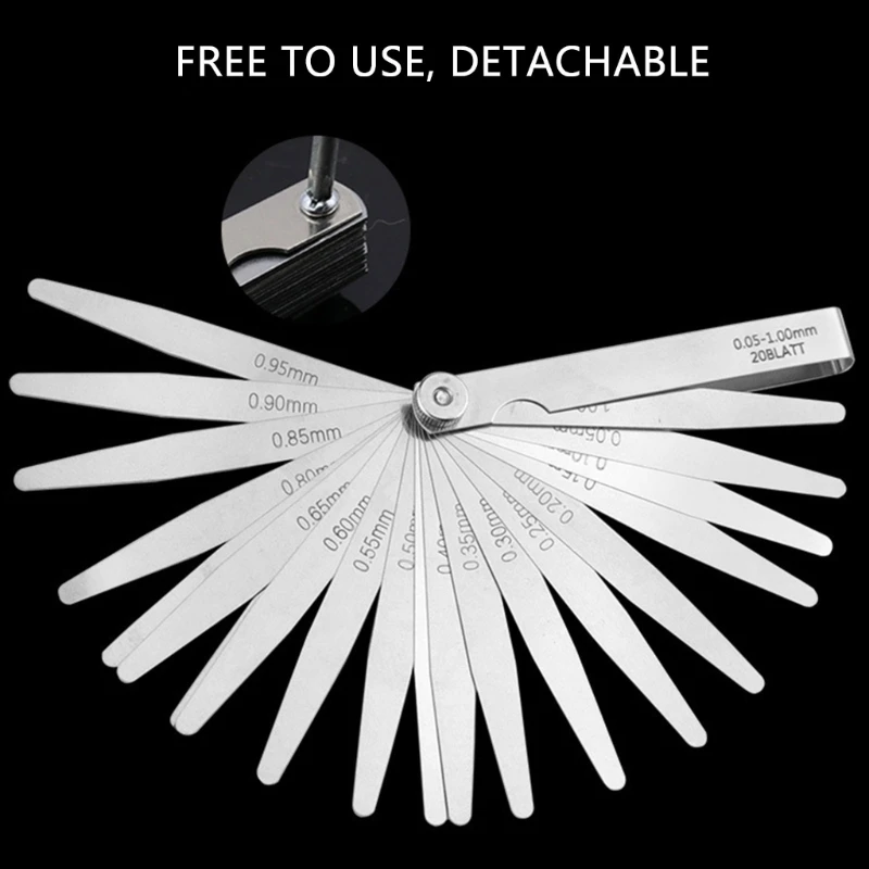 Feelers Gauges Set Stainless Steel Metric and Standard Thickness Gauges Tapered 203C