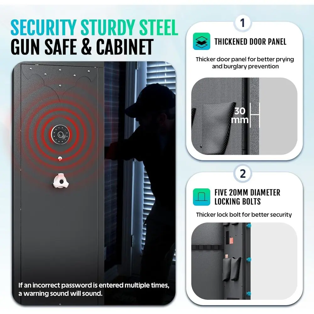 Secure Storage for Firearms: Rifle and Pistol Safe with Adjustable Racks for AR15 and More