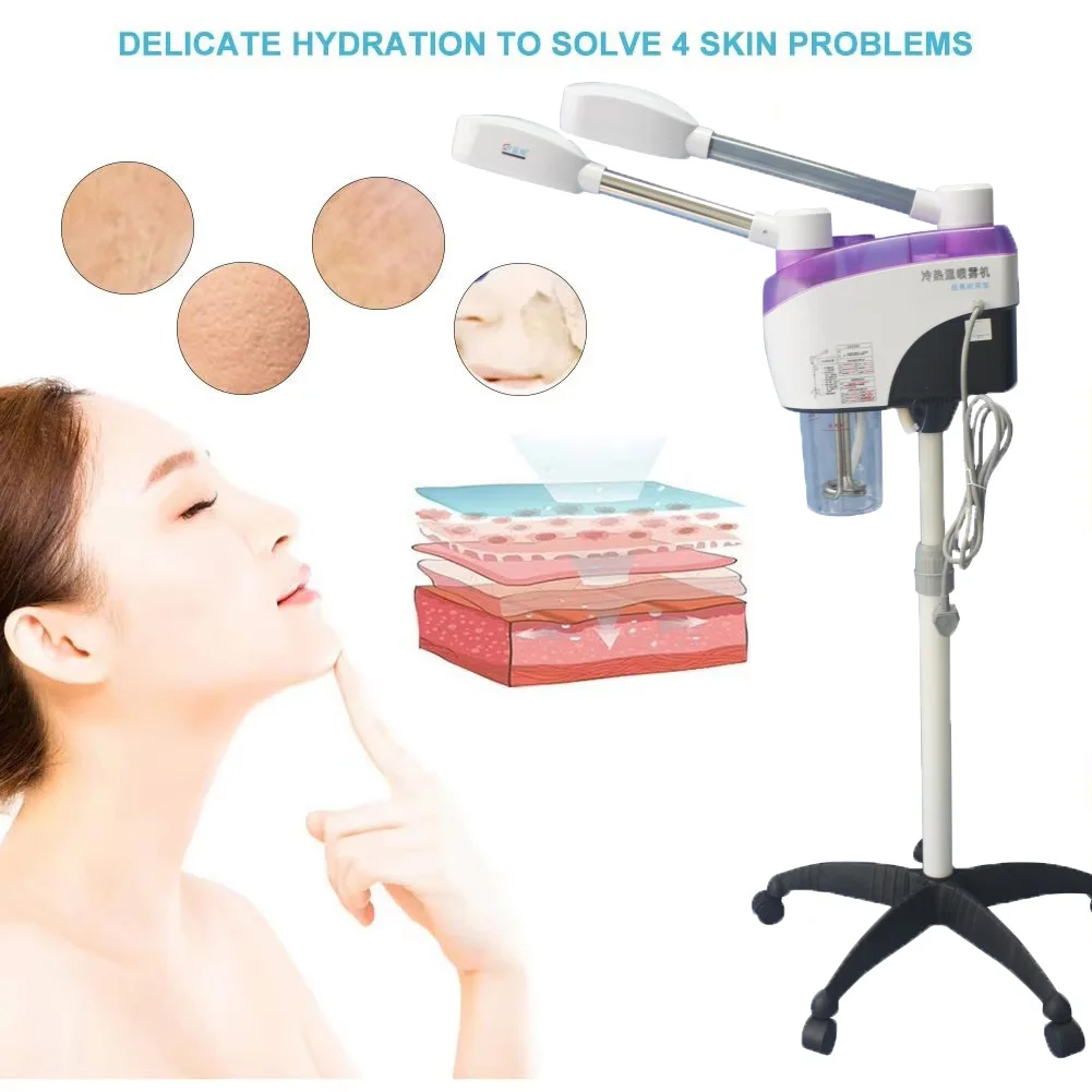 Multi Function Ozone Facial Nano Hot Cold Steamer Ionic Face Deep Cleaning Vaporizer Salon Home Spa Warm Mist Thermal Sprayer