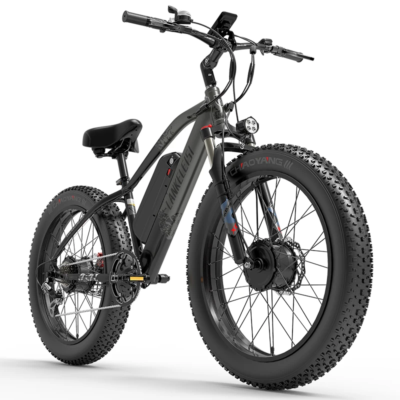 2023 New US Stock LANKELEISI MG740 Electric Bicycle Dual Motor 2000W 48V 20AH Mountain Ebike For Adult 26 Inch Fat Tire Bike