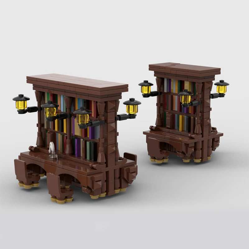 

Magical Movie Model MOC Building Bricks Retro Library Bookshelf Scene Modular Technology Assemble Children Suit Toy Gift Holiday