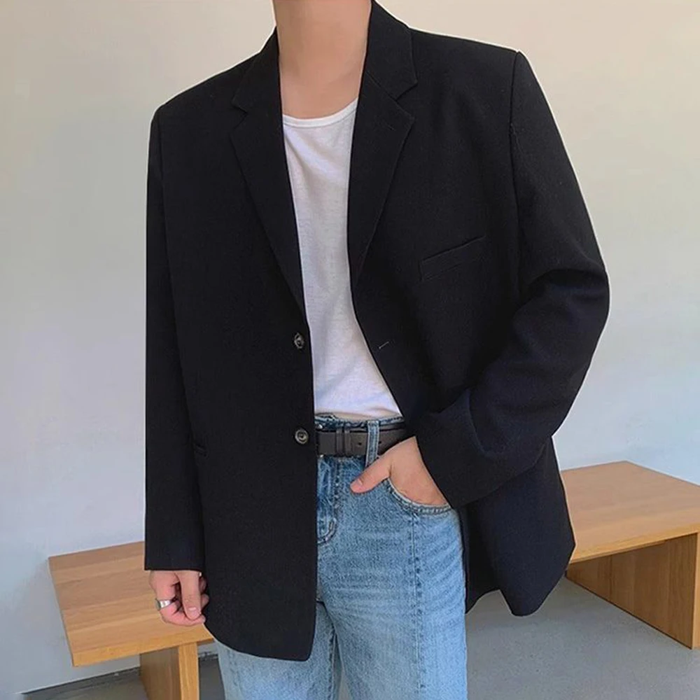 New Autumn And Winter Fashion Trend Loose Suits For Men Korean Style Solid Color High-End Elegant Handsome Casual Suit Jacket