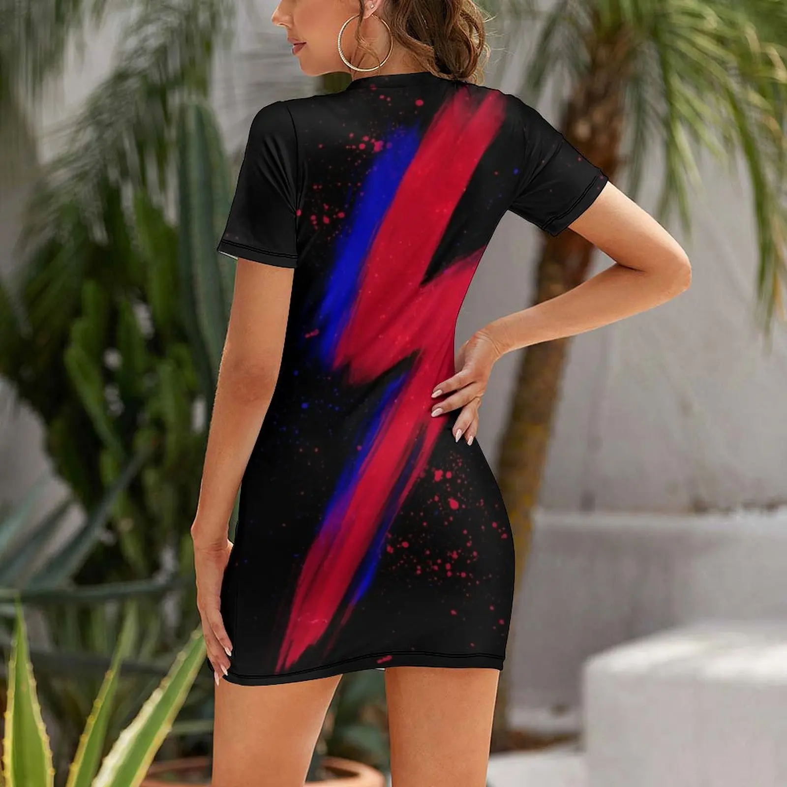  lightning bolt brush Short Sleeved Dress dress dress for women summer