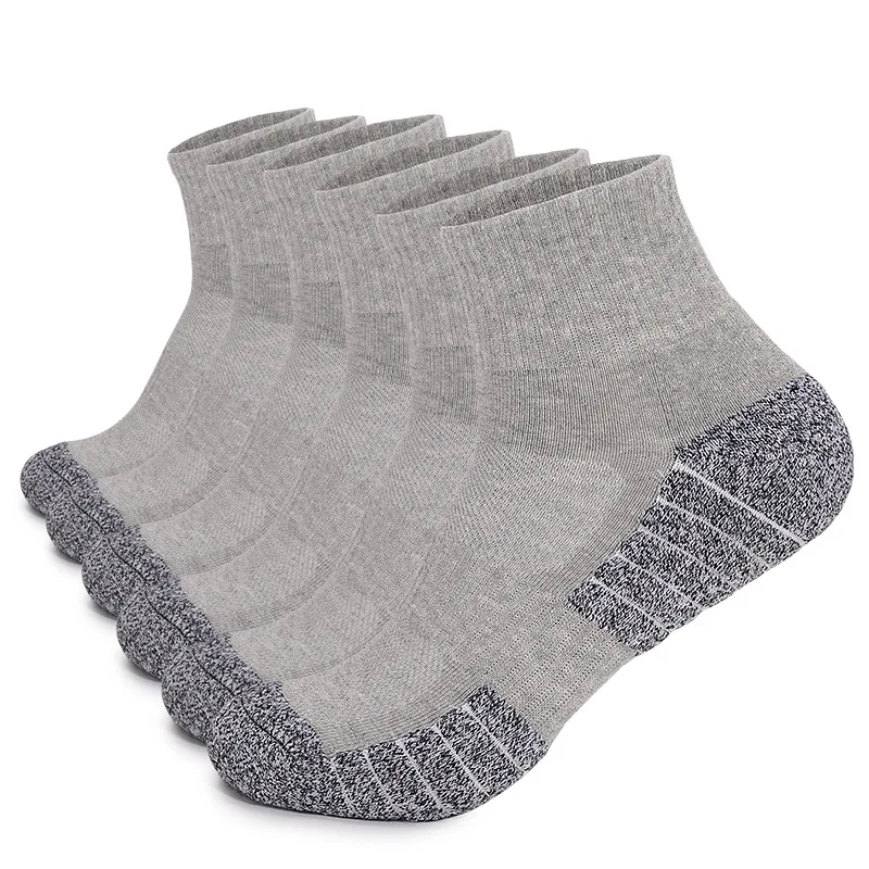 6 pairs Outdoor sports socks Thickened towel bottomed hiking socks Sweat-absorbing short tube sports running socks Men Socks