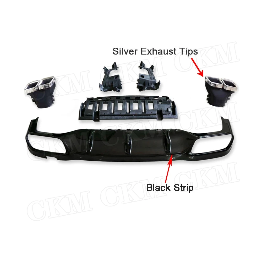 Abs Achterbumper Lipverspreider Spoiler Met Uitlaat Tips Voor Benz E Klasse W213 E200 E260 E300 2017-2019 E63 Stijl Diffuser