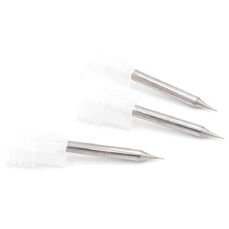 HRC55 0.2-0.9mm マイクロフラットエンドミル 4mm シャンク 超硬合金 CNC ルータービット TiCN コーティング 2枚刃 メタルミニフライス