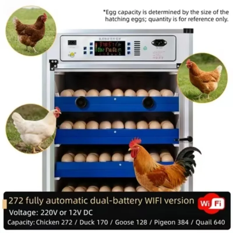 WiFi Remote Control Egg Incubator Fully Automatic Digital Incubator with App Alert Poultry Hatcher