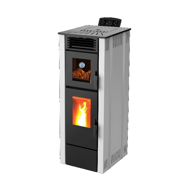【Best-selling】KTC0801A Modern Automatic Wifi Control Steel Biomass Pellet Stove with Oven for Dining Hotels Villas Pellet Cookin
