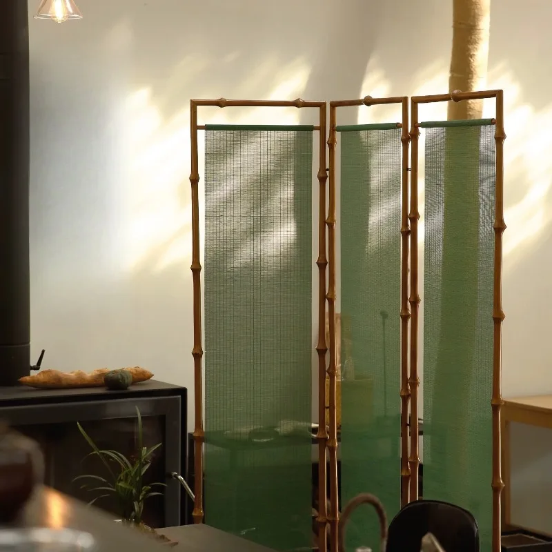 Screen, partition living room new Chinese folding mobile tea room decorative folding screen