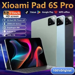 2024โทรศัพท์มือถือ Mi Pad 6s ของแท้ใหม่ Tablet Pro 11นิ้ว HD 4K 20000mAh Android 14 16GB + 1T 5G สองซิมโทรศัพท์ WIFI GPS บลูทูธแท็บเล็ต