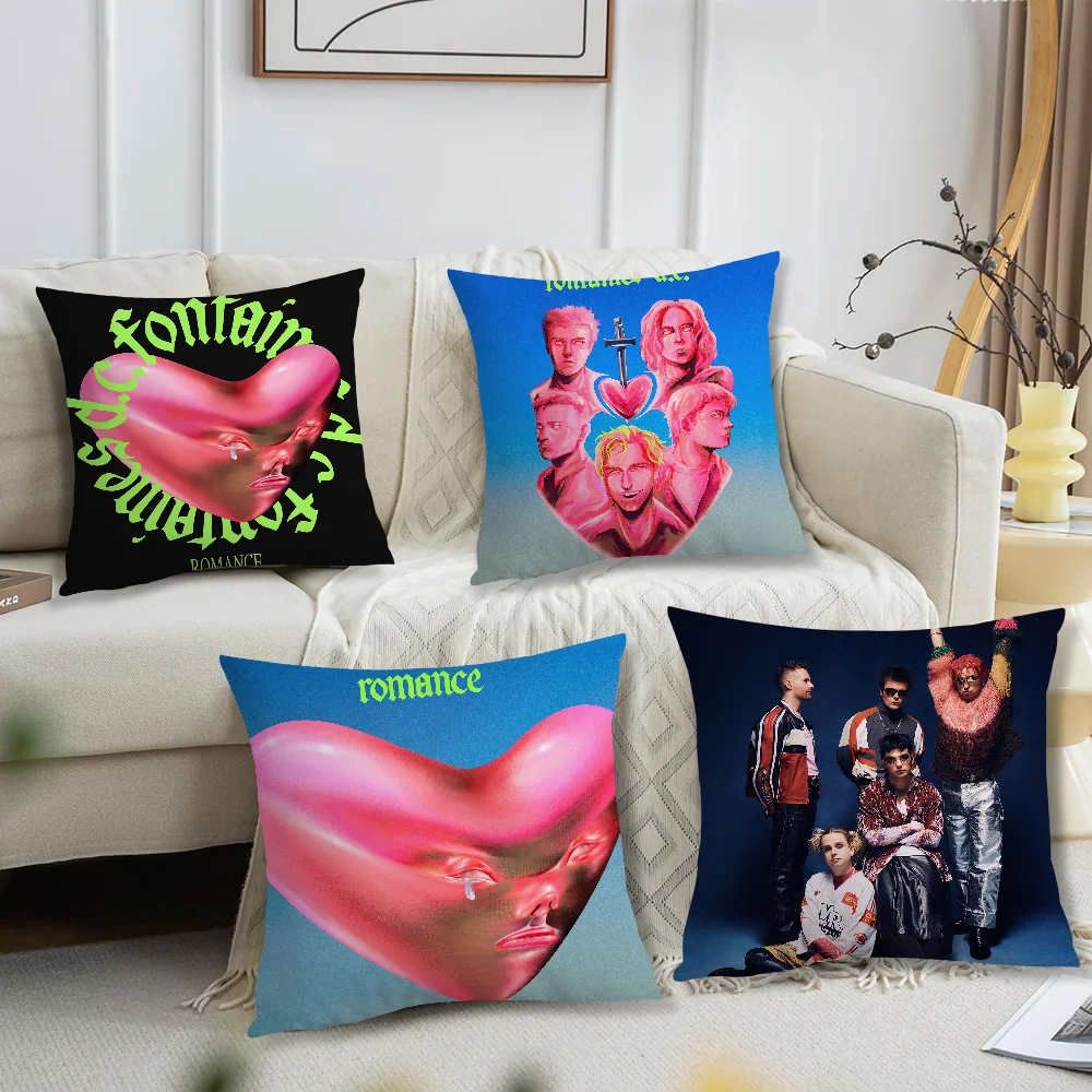 Band F-Fontaines D.C. Romance Pillow Case Living Room Sofa Cushion Cover Suitable For Home Bedroom Room Decoration