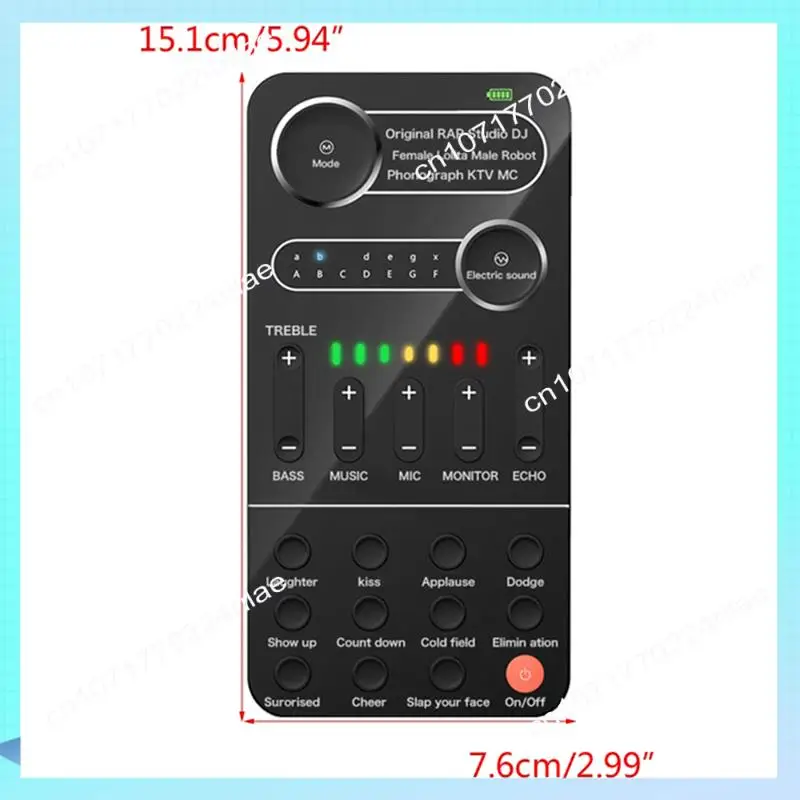 

A17Z Voice Changer Живая звуковая карта 12 электрических тонов Микрофон Прямая трансляция Звуковая карта для мобильного телефона Компьютер ПК Запчасти