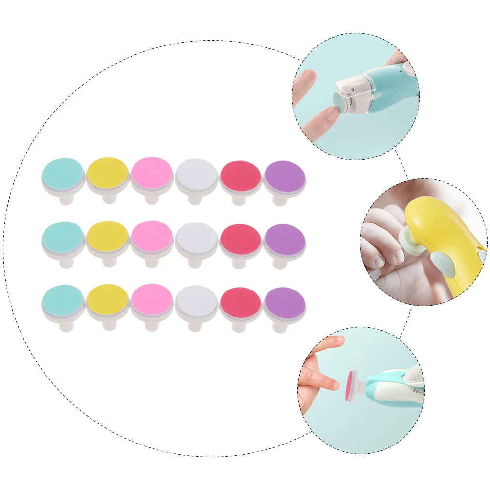 18Pcs Baby Nail File Refill Grinding Heads Polish Disc Nail File Replacement Pad Electric Nail Clipper Pads