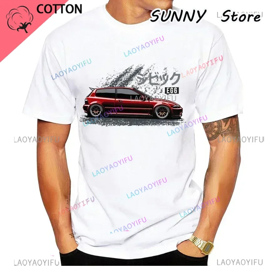 JDM Civic Type R EG Sport classic Japanese legendary car  boys casual white T-shirt