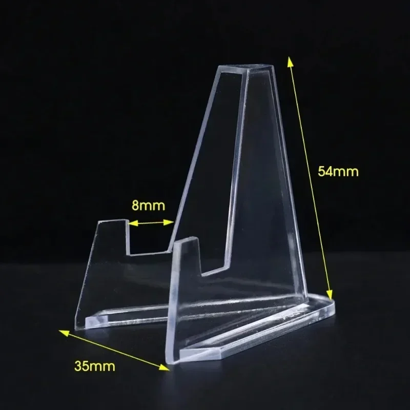 30/1PCS Clear Acrylic Coin Display Stand Holder Small Easel Rack Card Commemorative Challenge Coin Capsule Support Rack