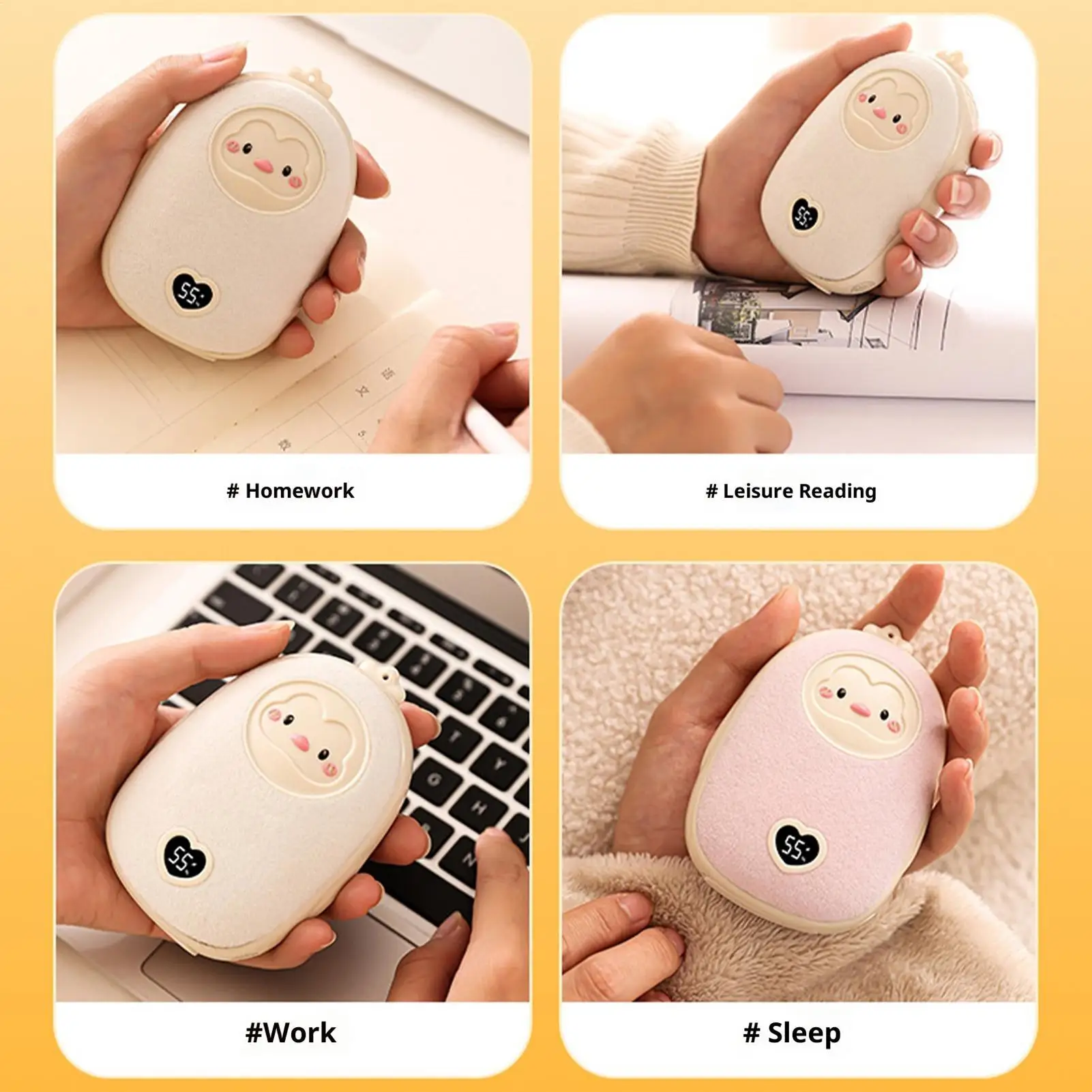 

Rechargeable Hand Warmer 3 Levels Hand USB Warmer Outdoor Pocket Heater For Winter Outdoor Office Home Camping Hiking Travel