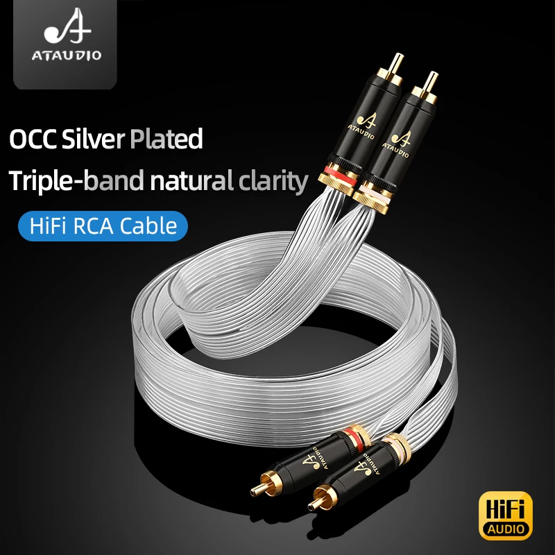 

Аудиокабель HiFi RCA, двойной сигнальный аудиокабель RCA, OCC, посеребренный, 2-контактный, для CD-плееров и ламповых усилителей