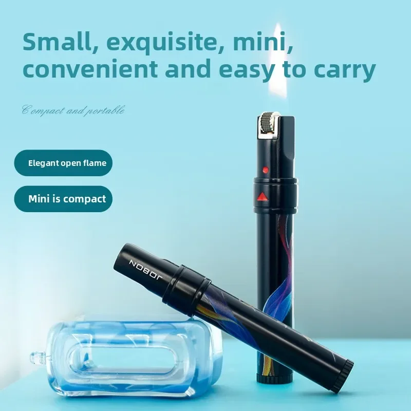 Jobon Open Flame, Portable Grinding Wheel Rotary Switch Locking Flame Creative Stylish Lighter Mini Small Floating Bright Fire