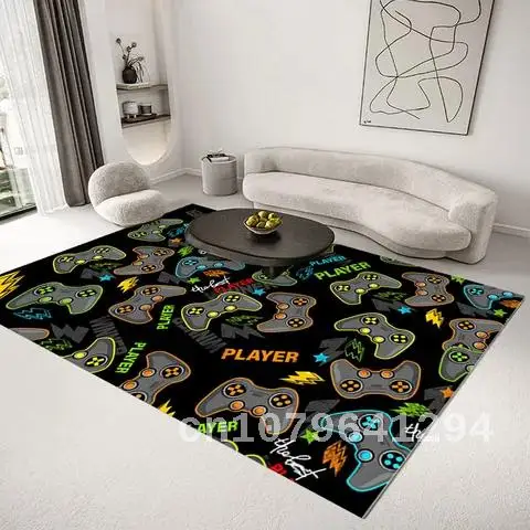 

Large Cartoon Tape Game Machine Children Boy Carpet Living Room Carpet Non-slip Carpet Bedroom Bedside Carpet Floor Mat Area Rug