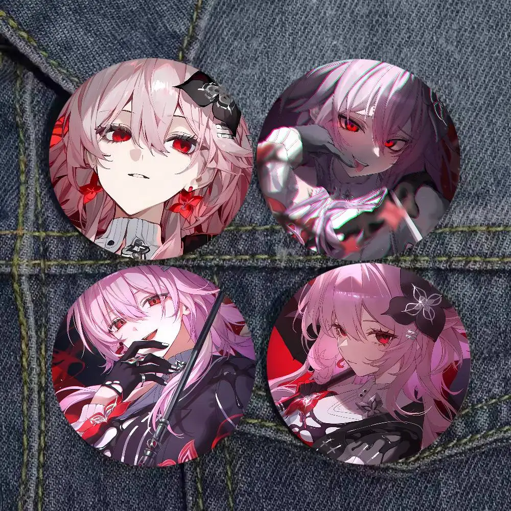 Cute Cool Girl Evernight Honkai Star Rail Game Badge, Pink Hair Anime Girl Brooch, Collectible Lapel Pin for Backpack Decor