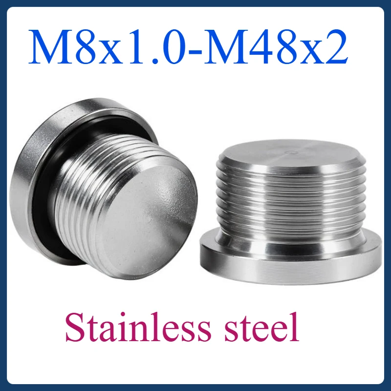 

Oil plug throat tube 304 stainless steel hexagon with ED ring No ED ring seal plug head oil pipe screw head M8x1.0-M48x2