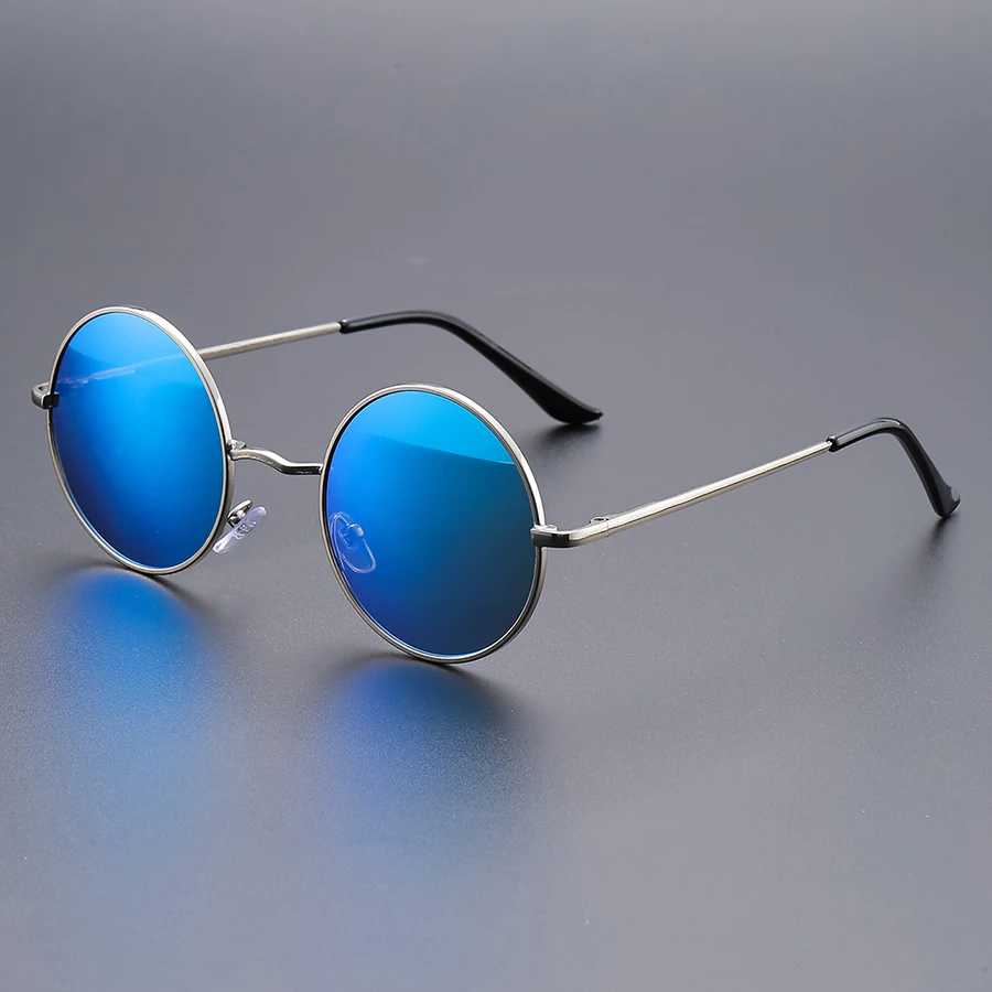 Retro-Sonnenbrille mit rundem Rahmen für den Modetrend; geeignet für Partys, Musikfestivals und Street-Fotografie, um jung auszusehen.