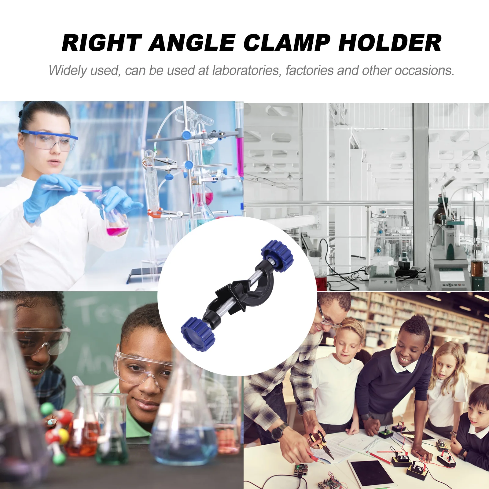 2Pcs Blue Knob Multi-purpose Clamp Holder Corrosion Resistant Lab Factory Home Use Adjustable Boss Head Clamps Aluminum