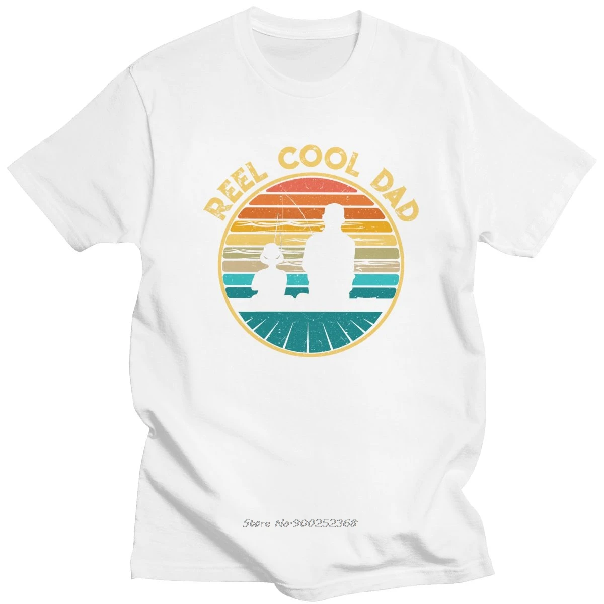 Retro Reel Cool Dad Fishing T Shirt For Men Cotton Stylish T-shirt O- Neck Short Sleeves Vintage Fish Daddy Tee Harajuku Gift