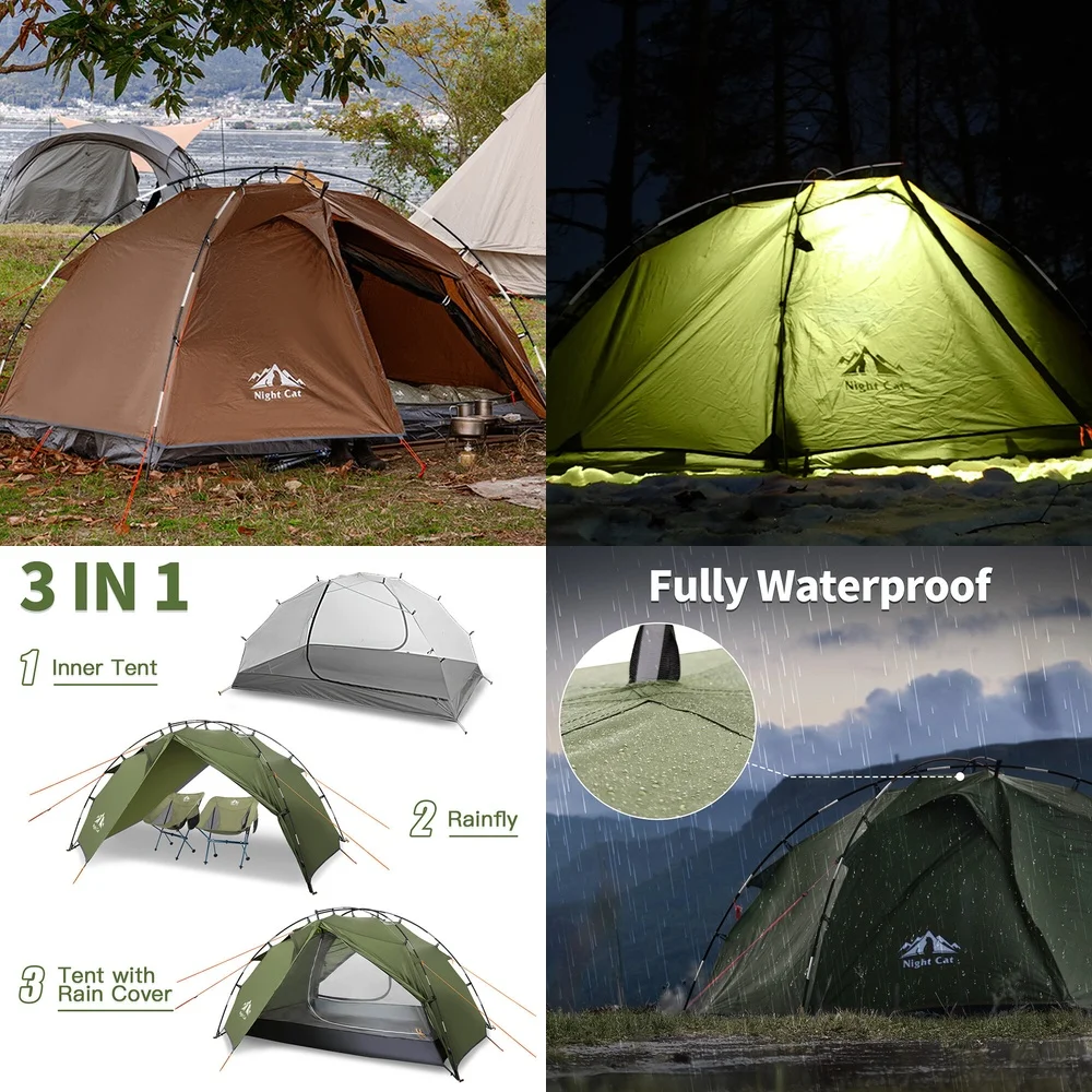 

Gazebos2 Person Сверхлегкая туристическая палатка Двухслойная палатка для кемпинга для приключений на открытом воздухе